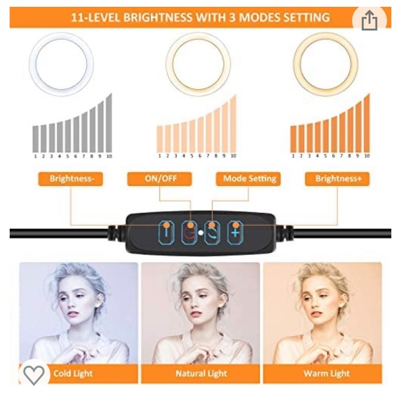 10in LED Ring light and stands - Picture 5 of 7